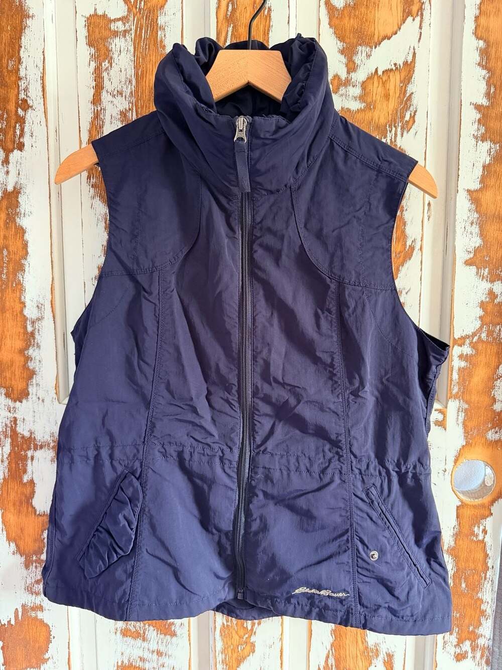Eddie Bauer Womens Travex Hiking Vest Navy Size PL Lighweight Gorpcore